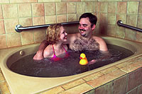 Calistoga hot springs Jacuzzi during Golden Haven Mud Bath